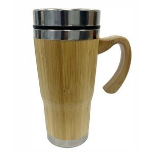 GALE 15 ounce Bamboo & Stainless Steel Tumbler with Handle